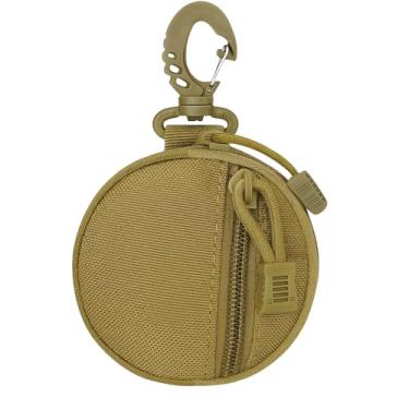 Imagem de Bolsa Tática Militar em Nylon, Cor Caqui, com Alça de Fixação MOLLE, Porta-Objetos Circular para Uso Militar e Camping