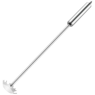 Imagem de Raspador de grelha para churrasco com design de cabeça de cavalo, ferramenta de aço inoxidável para limpeza segura, alternativa de escova de cabo longo para grades de ferro fundido e porcelana,