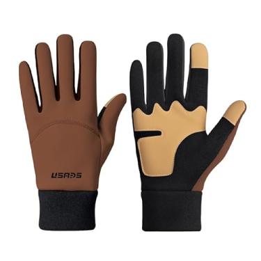 Imagem de Luvas de inverno para tela sensível ao toque, luvas térmicas de ciclismo para esportes ao ar livre, montanhismo, fotografia, preto e cinza (vermelho tijolo)