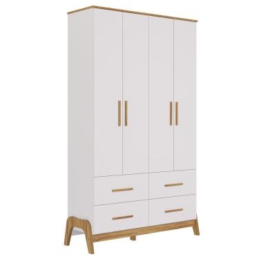 Imagem de Armario 4 Portas Lisas Guti - Moveis Peroba Amendoa-branco