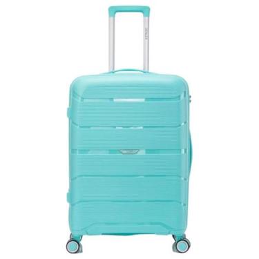 Imagem de Mala Denlex Média 4 Rodas Giro 360o Polipropileno Azul 66cm