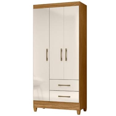 Imagem de Guarda Roupa Solteiro Lima 3 Portas 182x82 Cm Freijo Off White Moval