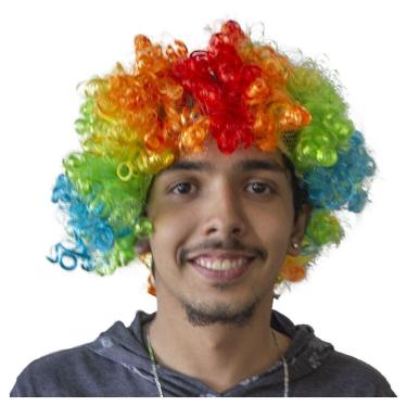 Imagem de Peruca Black Power Palhaço Colorida