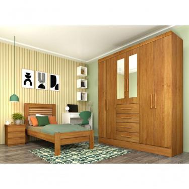 Imagem de Guarda Roupa Casal Com Espelho 6 Portas 4 Gavetas - Arizona-cinamomo - Tcil Móveis