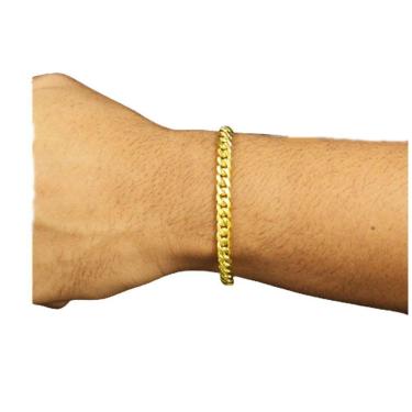 Imagem de Pulseira Cubana 16Mm Pussera De Moeda Antiga Estilosa