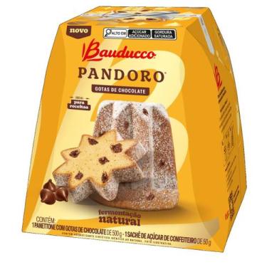Imagem de Panettone Pandoro Com Gotas Chocolate Bauducco Caixa 550g