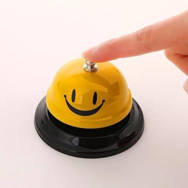 Imagem de Sino de jantar e sino de chamada com rosto sorridente animado - som nítido, operação de botão de pressão para casa, cozinha, escritório - sino de notificação divertido para refeições e decoração