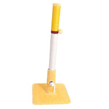 Imagem de Generic Arranhador para Gatos com Haste Afiadora de Garras Versátil e Protetora para Móveis com Esferas de Afiar Garras. Brinquedo para Gatos com Alta, Yellow 86 Cm H