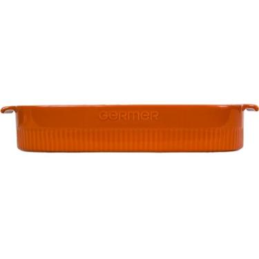 Imagem de Germer, Travessa retangular em porcelana, modelo assar ou servir, refratária, 5000 ml, Laranja