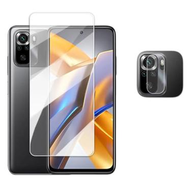 Imagem de Para POCO M5 M5s, protetor de tela transparente de vidro temperado de 6,43 polegadas com cola completa e flim de lente