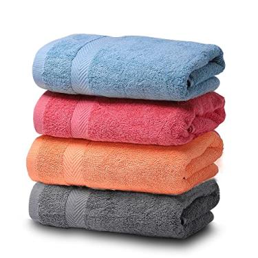 Imagem de Toalha de banho, conjunto premium de toalha de papel 40 * 70 é adequado para banheiro SPA alta taxa de absorção de água toalha macia e não desbota presente 4 toalhas 41 x 70 cm toalhas vermelhas