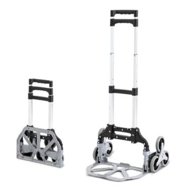 Imagem de Carrinho Mão Dobrável Transporte Carga Subir escadas Até 75kg De Alumínio