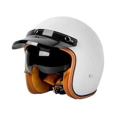 Imagem de Capacete Retro 3/4 Com Visor Para Motociclismo E Pedalismo - others, B