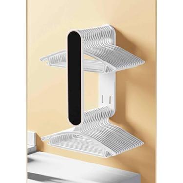 Imagem de Estante retrátil para secar roupas, cabide dobrável de parede para quarto e varanda, rack de armazenamento com economia de espaço