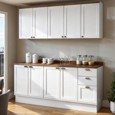 Imagem de Cozinha Modulada 4 Peças com 2 Aéreos e 2 Balcões 100% Mdf Portas Amer