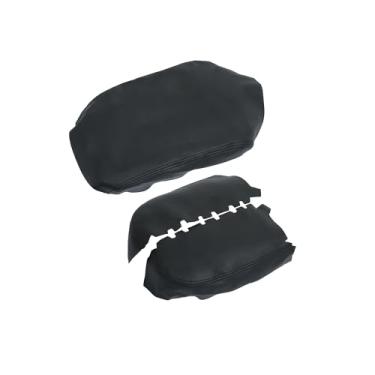 Imagem de ACROPIX 1 conjunto de capa de apoio de braço para console central capa de apoio de braço capa de substituição de almofada de microfibra de couro para Honda Pilot 2009-2015 preto peças de carro