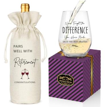 Imagem de Socive Presentes de aposentadoria para mulheres e homens, presente engraçado de taça de vinho de aposentadoria, decoração de festa de aposentadoria feliz, presentes aposentados, presente de saída para