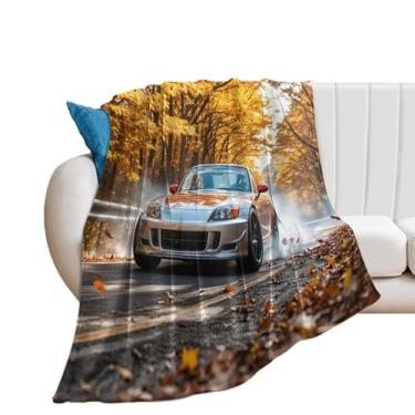 Imagem de HouLaiZhe Cobertor super macio de flanela para carro JDM S2000 Cobertores refrescantes leves de outono para sofá-cama cadeira sofá carro viagem ao ar livre leve quente 178 x 203 cm