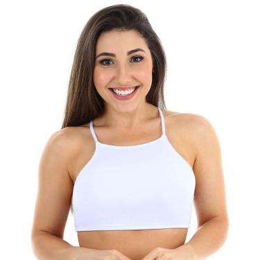 Imagem de Biquini top cropped faixa com bojo removível frente única de amarrar n