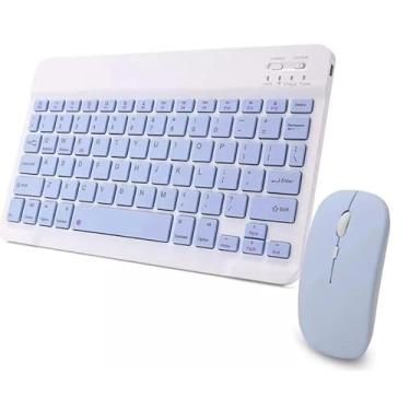Imagem de KIT Teclado + Mouse Via Bluetooth Compacto e Design Moderno - Compatível Com Smartphones/Notebook/Tablet (Lilas)