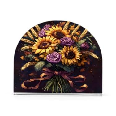 Imagem de Qilmy Lindo porta-guardanapos de girassóis para mesas - porta-guardanapos para cozinha, porta-guardanapos de mesa, porta-guardanapos de coquetel, porta-guardanapos moderno, guardanapos de papel745