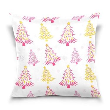 Imagem de Burbuja Capas de almofada 45,7 x 45,7 cm, árvore de Natal de veludo macio, capa decorativa para sofá, sofá, sala de estar, quarto