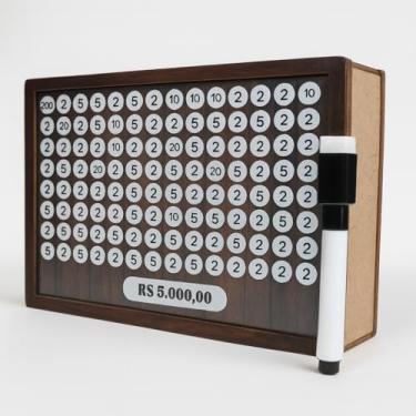 Imagem de Cofre de Madeira Desafio Woodbox Cofrinho Metodo Japones com Caneta para Guardar Dinheiro (Madeirado, $.)
