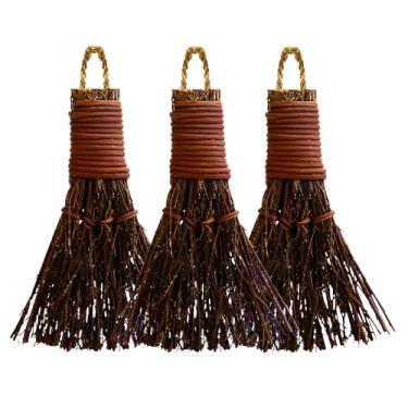 Imagem de Vassoura de canela com aroma de canela 7,6 cm (pacote com 3) mini vassouras - vassoura decorativa de bruxa para proteção de porta e decoração de Halloween