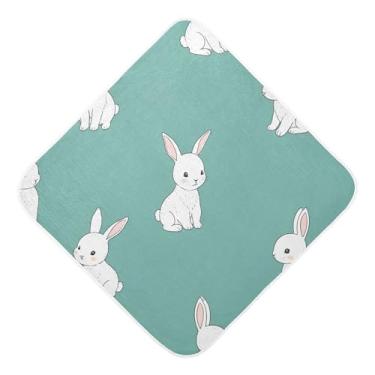 Imagem de Burbuja Toalha de banho Bunny Baby - Toalha com capuz de musselina macia e absorvente para recém-nascidos e bebês, 89 x 89 cm