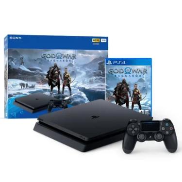 Imagem de Console Sony PS4 + Jogo God of War Ragnarök, 1TB, Preto - CUH-2214B.