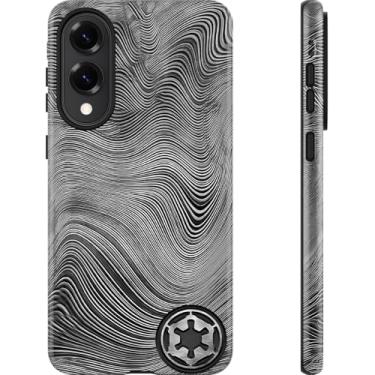 Imagem de Esdot Capa para Samsung Galaxy S25 Edge, capa feminina estética abstrata com ondas pretas, compatível com Magsafe, capa protetora de silicone fina retrô moderna exclusiva retrô ocidental para mulheres