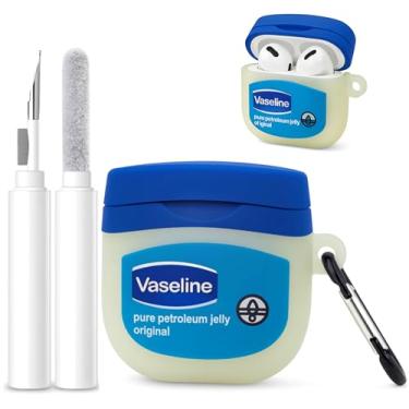 Imagem de Capa para AirPods Pro 3ª geração 2025 com kit de limpeza, linda capa protetora de silicone de desenho kawaii com chaveiro, capa engraçada para AirPods Pro 3 para mulheres e meninos (AirPods 4 (2024)