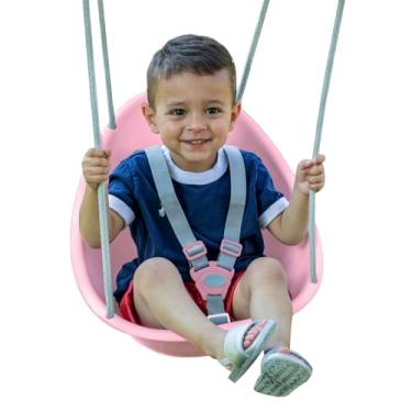Imagem de Swurfer Swing Coconut Toddler Swing – Confortável balanço para bebês ao ar livre, arnês de segurança ajustável de 3 pontos, sistema de bloqueio de clique rápido, seguro e seguro, corda sem bolhas
