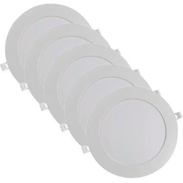 Imagem de Kit 5 Luminária Plafon Led Redondo Embutir 18W 6500K - Noll