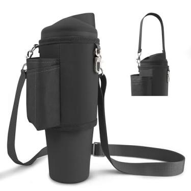 Imagem de BydGxy Bolsa de transporte para garrafa de água com bolso para telefone e suporte para batom Owala 1,134 g FreeSip Tumbler & Owala 1,134 g, alça transversal ajustável e alça, serve para copo Stanley