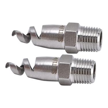 Imagem de Acouto Kit de Pulverizador de Atomização de Grande Angular Com Bico Espiral de Aço Inoxidável de 2 Unidades para Resfriamento e Umidificação