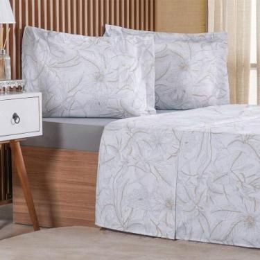 Imagem de Jogo De Cama Casal 4 Pçs 200 Fios 100% Algodão 140x190x35cm Dessin - T