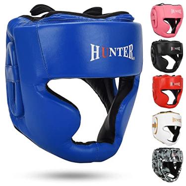 Imagem de HUNTER Essential Professional Boxing MMA Kickboxing Head Gear (azul, G/GG)