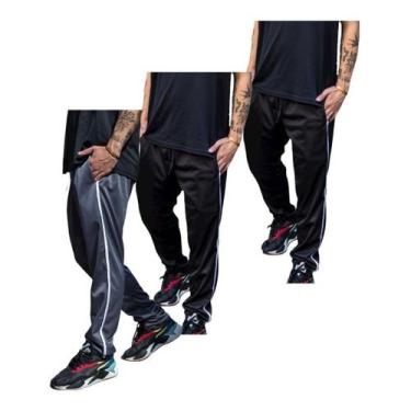 Imagem de Kit 3 Calças Malha Premium Flanelada Esportiva 2 Bolsos 082 - J94 Conf