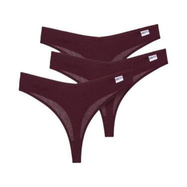 Imagem de Conjunto De 3 Calcinhas G-string De Algodão Waffle Sexy Para Mulheres,