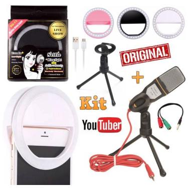 Imagem de Kit Microfone de Mesa Condensador Profissional Para Pc Celular Univers