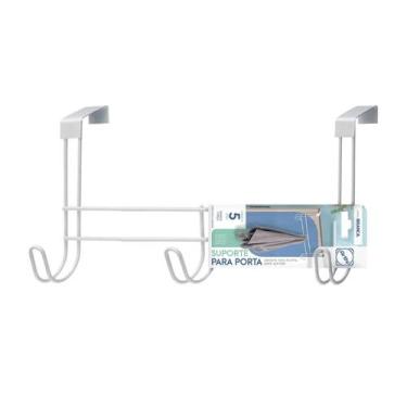 Imagem de Cabide de Porta Quarto Banheiro Lavanderia Multiuso 3 Ganchos Cromados