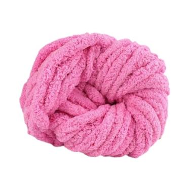 Imagem de Colaxi Fio de lã grosso para tricô com os braços, 2 cm, ideal para almofadas, mantas tricotadas à mão e camas para animais de estimação, Rosa Violeta