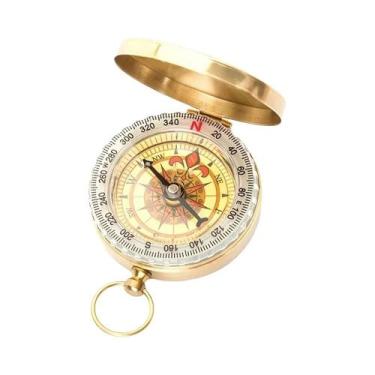 Imagem de Bússola De Bolso Em Latão Resistente À Água Para Camping E Caminhadas,