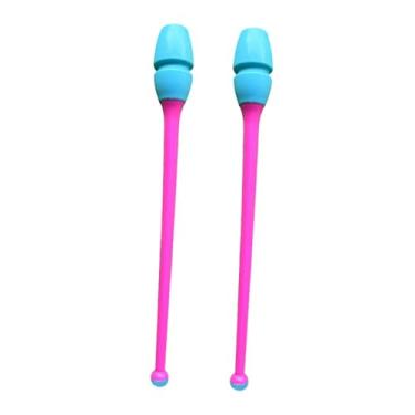 Imagem de Aymzbd 2 Bastões de Ginástica, Equipamento de Fitness, 35 Cm de Comprimento, Aparelho de Treinamento de Borracha para Adultos, Aparelho de Treinamento para G, Style E