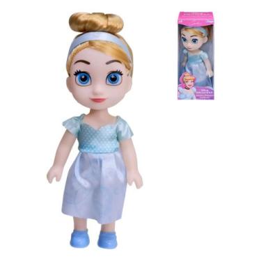 Imagem de Brinquedo Infantil Mini Boneca Princesa Cinderela 15cm +3 Anos Etitoys