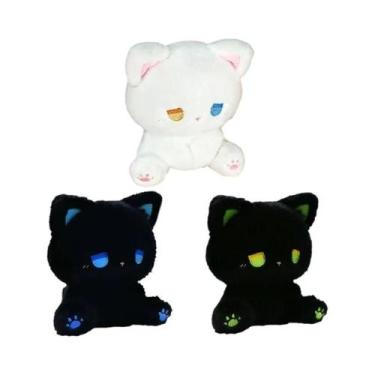 Imagem de Brinquedo De Pelúcia De Gato Preto E Branco Fofo, Boneco Macio Para Cr