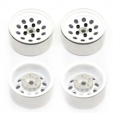 Imagem de MYHWDRNU Peças de carro RC compatíveis com Axial para SCX10 90046 para Traxxas para TRX4 D90 1/10 RC Crawler Car 4Pcs Metal 1.9 Beadlock Roda Hub