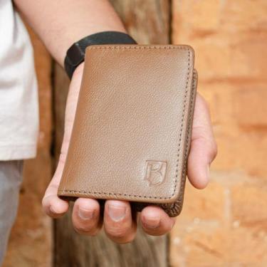 Imagem de Carteira Minimalista Couro RFID Antifurto Visor CNH Cartões - Kraus, Â