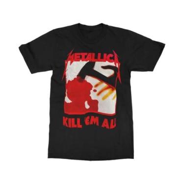 Imagem de Camiseta Vintage Metallica Kill Em All Hip Hop De Manga Curta Em Algod